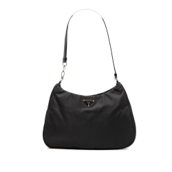 Prada B Prada Black Nylon Fabric Tessuto Cleo Shoulder Bag Italy