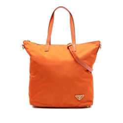 Prada AB Prada Orange Nylon Fabric Tessuto Satchel Italy