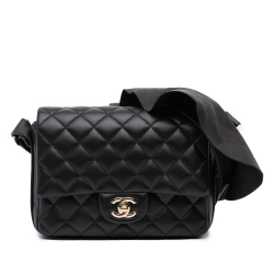 Chanel AB Chanel Black Calf Leather Quilted skin Bolero de Chanel Flap France