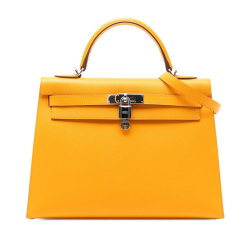 Hermès AB Hermès Yellow Mustard Calf Leather Epsom Kelly II Sellier 32 France
