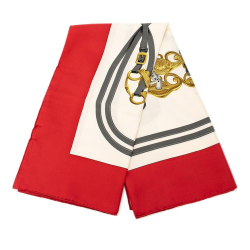 Hermès AB Hermès White Silk Fabric Brides de Gala Scarf France