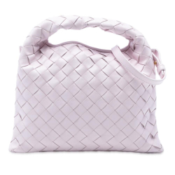 Bottega Veneta AB Bottega Veneta Pink Light Pink Calf Leather Mini skin Intrecciato Hop Satchel Italy