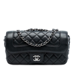 Chanel B Chanel Black Lambskin Leather Leather Small Quilted Lambskin Mademoiselle Chic Flap Italy