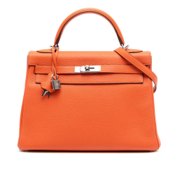Hermès B Hermès Orange Dark Orange Calf Leather Togo Kelly II Retourne 32 France