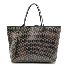 Goyard AB Goyard Black Coated Canvas Fabric Goyardine Saint Louis GM France