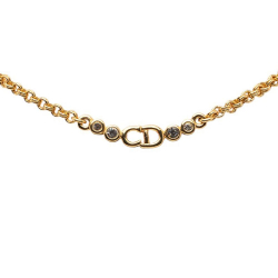 Christian Dior B Dior Gold Gold Plated Metal CD Logo Pendant Necklace Germany