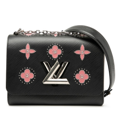 Louis Vuitton AB Louis Vuitton Black Epi Leather Leather Epi Flower Embellished Twist MM France