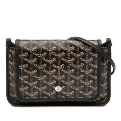 Goyard AB Goyard Black Coated Canvas Fabric Goyardine Plumet Pocket Wallet France