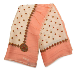 Chanel A Chanel Brown Beige with Multi Silk Fabric Printed Scarf Italy