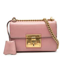 Gucci B Gucci Pink Calf Leather Small Padlock Crossbody Italy