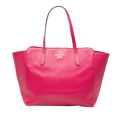 Gucci B Gucci Pink Dark Pink Calf Leather Medium Swing Tote Italy