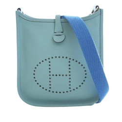 Hermès AB Hermès Blue Light Blue Calf Leather Epsom Evelyne TPM France
