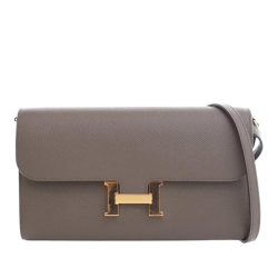 Hermès AB Hermès Brown Taupe Calf Leather Epsom Constance Long To Go Wallet France