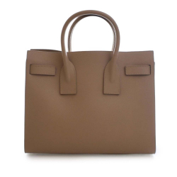 Saint Laurent AB Saint Laurent Brown Calf Leather Small Grained skin Sac De Jour Satchel Italy