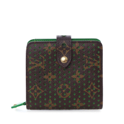 Louis Vuitton AB Louis Vuitton Brown Monogram Canvas Fabric Monogram Perforated Compact Zipped Wallet France