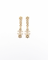 Chanel Coco Mark Rhinestone Dangling Earrings