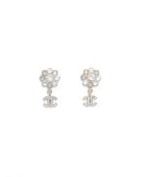 Chanel Coco Mark Dangling Rhinestone Earrings