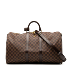 Louis Vuitton AB Louis Vuitton Brown Damier Canvas Fabric Damier Ebene Keepall Bandouliere 55 France