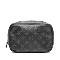 Louis Vuitton AB Louis Vuitton Black Monogram Canvas Fabric Monogram Eclipse Toilet Pouch PM France
