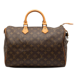 Louis Vuitton B Louis Vuitton Brown Monogram Canvas Fabric Monogram Speedy 35 France