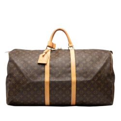 Louis Vuitton B Louis Vuitton Brown Monogram Canvas Fabric Monogram Keepall 60 France