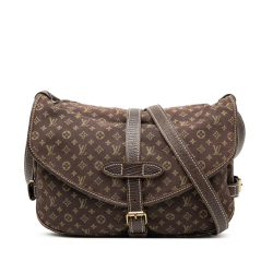 Louis Vuitton B Louis Vuitton Brown Dark Brown Canvas Fabric Monogram Mini Lin Saumur 30 France