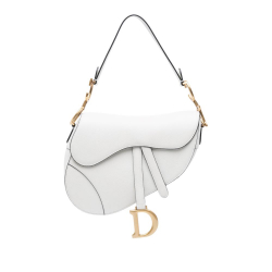 Christian Dior B Dior White Calf Leather Grained skin Saddle Bag Italy