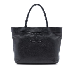 Chanel B Chanel Black Caviar Leather Leather CC Caviar Open Tote Italy