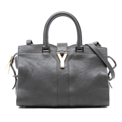 Saint Laurent B Saint Laurent Gray Sheepskin Leather Leather Small Sheepskin Cabas Chyc Satchel Italy