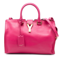 Saint Laurent B Saint Laurent Pink Hot Pink Calf Leather Small skin Cabas Chyc Satchel Italy