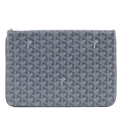 Goyard AB Goyard Gray Coated Canvas Fabric Goyardine Senat MM France