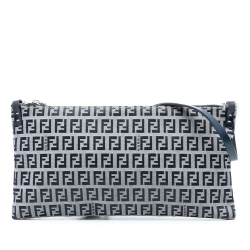 Fendi B Fendi Gray Canvas Fabric Zucchino Crossbody Italy