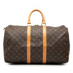 Louis Vuitton B Louis Vuitton Brown Monogram Canvas Fabric Monogram Keepall 45 France