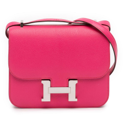 Hermès A Hermès Pink Hot Pink Goatskin Leather Mini Chevre Mysore Constance 18 France