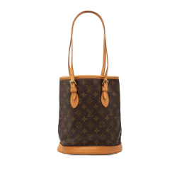 Louis Vuitton B Louis Vuitton Brown Monogram Canvas Fabric Monogram Petit Bucket France