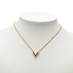 Louis Vuitton AB Louis Vuitton Gold Gold Plated Metal Essential V Pendant Necklace Italy