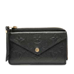 Louis Vuitton B Louis Vuitton Black Monogram Empreinte Leather Recto Verso Card Holder France