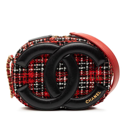 Chanel AB Chanel Red with Black Tweed Fabric and Lambskin Coco Midnight Camera Bag Italy