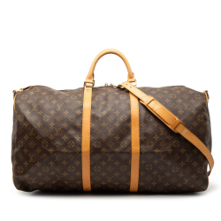 Louis Vuitton B Louis Vuitton Brown Monogram Canvas Fabric Monogram Keepall Bandouliere 60 France