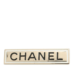 Chanel B Chanel Gold Gold Plated Metal Logo Plate Brooch Italy