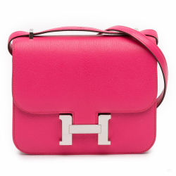 Hermès Constance 18 Chèvre Mysore Leather Shoulder Bag Rose Tyrien