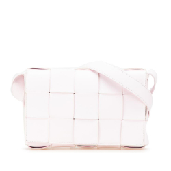 Bottega Veneta B Bottega Veneta Pink Light Pink Nappa Leather Leather Nappa Intrecciato Cassette Crossbody Italy