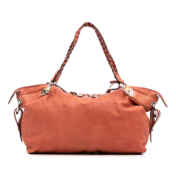 Gucci B Gucci Orange Calf Leather Medium Bamboo Bar Tote Italy