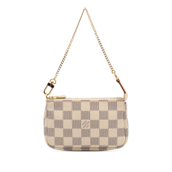 Louis Vuitton AB Louis Vuitton White Damier Canvas Canvas Damier Azur Mini Pochette Accessoires France