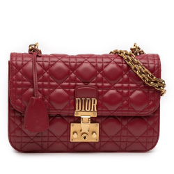 Christian Dior AB Dior Red Lambskin Leather Leather Medium Lambskin Cannage DiorAddict Flap Italy