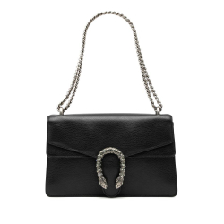 Gucci B Gucci Black Calf Leather Small Dionysus Shoulder Bag Italy