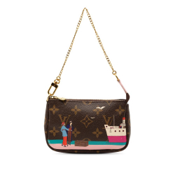 Louis Vuitton Brown Monogram Canvas Fabric Monogram Transatlantic Mini Pochette Accessoires France