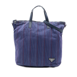 Prada B Prada Blue with Multi Nylon Fabric Tessuto Stampato Satchel Italy