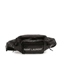 Saint Laurent AB Saint Laurent Black Nylon Fabric Nuxx Belt Bag Italy