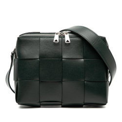 Bottega Veneta Green Nappa Maxi Intrecciato Cassette Camera Bag Italy